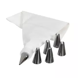 Набор для декорирования выпечки:мешок+стальные насадки 6шт Marmiton 16182