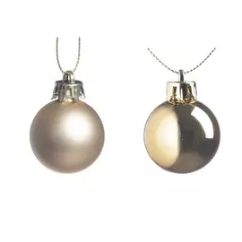 Набор елочных шаров Ассорти, шампань, 5шт. в связке, 3см, пластик/840/84