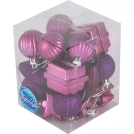 набор елочных украшений ассорти 24шт сиреневый