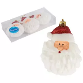 набор елочных украшений "санты" (3шт) цвет красный