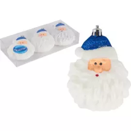 набор елочных украшений "санты" (3шт) цвет синий