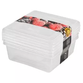 Набор емкостей 0,5л Plastteam для заморозки квадратных 3шт PT2009