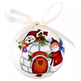 Набор из 3-х шаров 6см заснеженные ЕЛОЧКА PBS6-3-04 пластик 102104