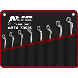 Набор ключей гаечных накидных изогнутых в сумке (6-22 мм) (8 предметов) AVS K2N8M