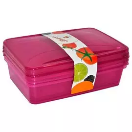 Набор контейнеров 900мл БРАВО прямоугольные, 3шт ПЦ1043