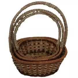 набор корзин плетеных 3шт лоза с веревкой 01-31/3