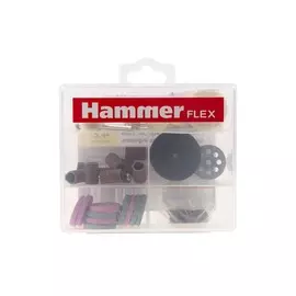 набор насадок для мини-дрели №6 hammer flex 219-013, комбинированный,42 предмета