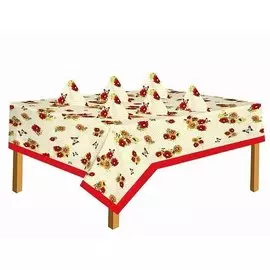 Набор подарочный Герберы /скатерть 140*180см+ 6 салфеток 42*42см/ 100% хлопок, с печатным рис.