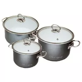 Набор посуды эмалированной 3 пр. BON APPETIT №03 вишневый 8DB035S