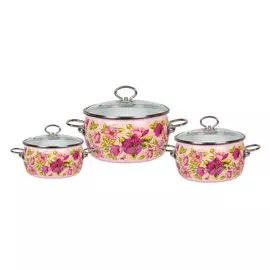 Набор посуды эмалированной 3 пр. Violeta №03 розовый 8DA035S