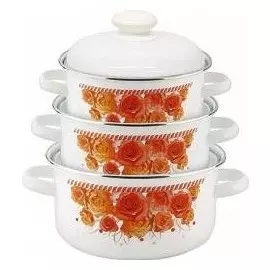 Набор посуды эмалированной РОЗОВЫЙ БУКЕТ 124/4АП2