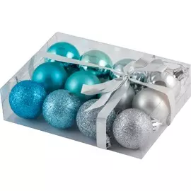 набор шаров 12 шт 4см "иней" волшебная страна пластик 001268