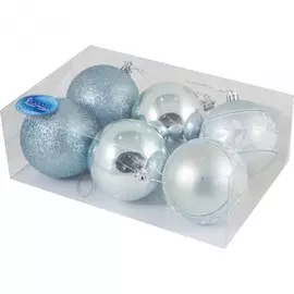 набор шаров 6шт 8см sycb17-320 волшебная страна бирюзовый пластик 003331