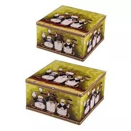 Набор шкатулок из 2шт КОТЫ-ОФИЦИАНТЫ 30*30*15см, 24*24*13см 706-244