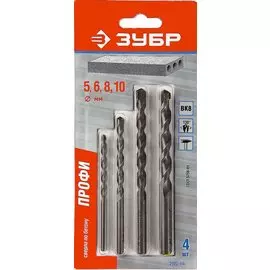 набор сверл по бетону 4шт 5-10мм зубр профи 2922-h4