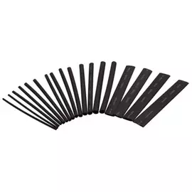 набор термоусадочных трубок №5 (standard 2:1) 18шт,10см, черные, rexant, 29-0105