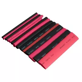 набор термоусадочных трубок №6 (maximum 2:1) 14шт,10см, черные/красные, rexant, 29-0106