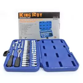 Набор торцевых головок и вставок "KING ROY" 038-MDA 1/4" 6-ти гр. 38 предм. (пластик. кейс)