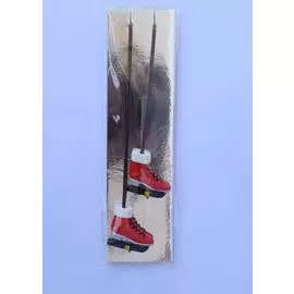 Набор украшений подвесных КРАСНЫЕ КОНЬКИ 23,5*7,5*1,5см полирезина /2шт./ 41811