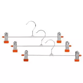 Набор вешалок для брюк с клипсами 3шт оранжевые AHS343