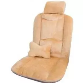 Накидка 2552 из искуственного меха, бежевая (поясничный упор и доп. подушка)