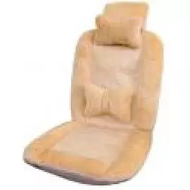 Накидка 2576 из искуст.меха бежевая с рисунком (2 доп.подушки)