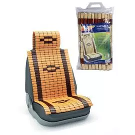 Накидка на сиденье "Nova Bright" бамбуковая одевающаяся на подголовник (плоские пластины)