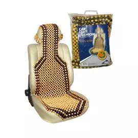 Накидка на сиденье "Nova Bright" деревянная массажная покрытая лаком одевающаяся на подголовник