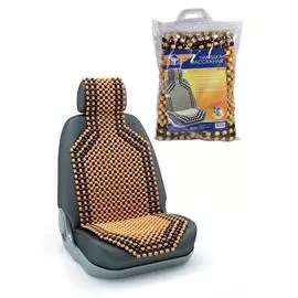 Накидка на сиденье "Nova Bright" деревянная массажная покрытая светлым лаком, с подголовником