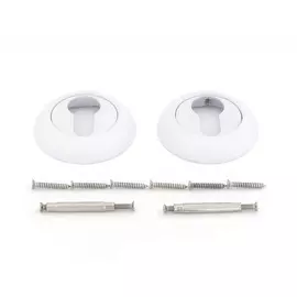 Накладка под цилиндр Фабрика Замков круглая, цвет белый матовый