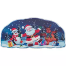 наклейка новогодняя "санта и пингвин" 3d