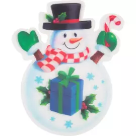 наклейка новогодняя "снеговики" 3d