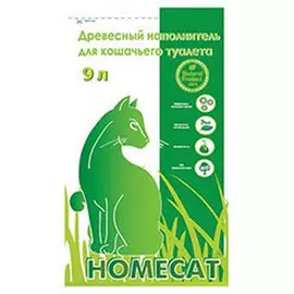 Наполнитель древесный HOMECAT мелкие гранулы 3кг 9л