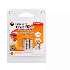 неодимовый магнит - пруток 6х10мм, 10шт, forceberg 9-1232156-010
