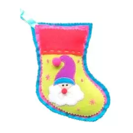 Носок новогодний НОСОЧЕК из ткани 18см полиэстер 25340