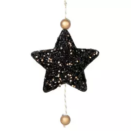 новогоднее подвесное украшение черная пушистая звездочка из полиэтилена / 9x1,5x9см арт.82623