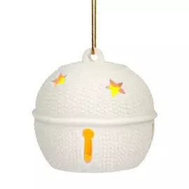 новогоднее подвесное украшение из фарфора шар со звездами/ 7х7х7см арт.80892