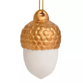 новогоднее подвесное украшение желудь из фарфора / 3,8x3,8x7,5см арт.78516