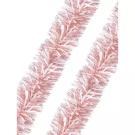 новогодняя мишура карамельная с белыми вставками из полиэтилена / 200x15см арт.80460