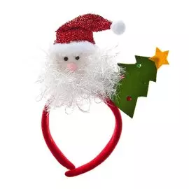 Ободок карнавальный ДЕД МОРОЗ С ЕЛКОЙ 12*21см полиэстер, пластик 66187