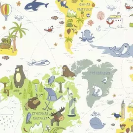 обои 10078-04 артекс magic mint сет 4 карта винил на флизе 1.06x10.05, детские, белый