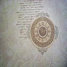 обои 1045-62 vilia часы винил на бумаге 0.53x10.05, узор, золотой/бежевый