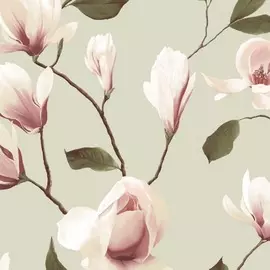 обои 3611-2 erismann spring collection винил на флизе 1.06x10.05, цветы, зеленый