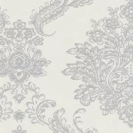 Обои 45-082-02 ART Fleur-de-lis винил на флизе 1,06*10м классика-вензеля, серебро на белом
