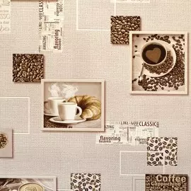 обои 98603 sonet кофейня винил на бумаге 0.53x10, кухня, коричневый