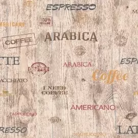 обои hc11008-28 home color coffee винил на бумаге 0.53x10.05, надписи, бежевый