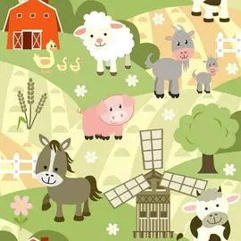 обои с6-д659-02 соф ферма-02 бумага 0,53*10,05м детские/подростковые светло-бежевый