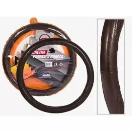 Оплетка рулевого колеса"Nova Bright-fusion" (M) тёмно-коричневая, натуральная кожа