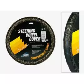 Оплетка рулевого колеса"Nova Bright-fusion" NB-1313-M, черная-с рисунком змеиной кожи 44248