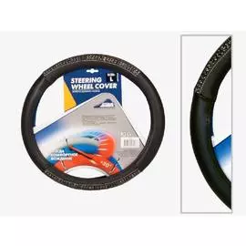 Оплетка рулевого колеса"Nova Bright" SWC03- 038-ВК-L черная с вставкой под мрам 40093